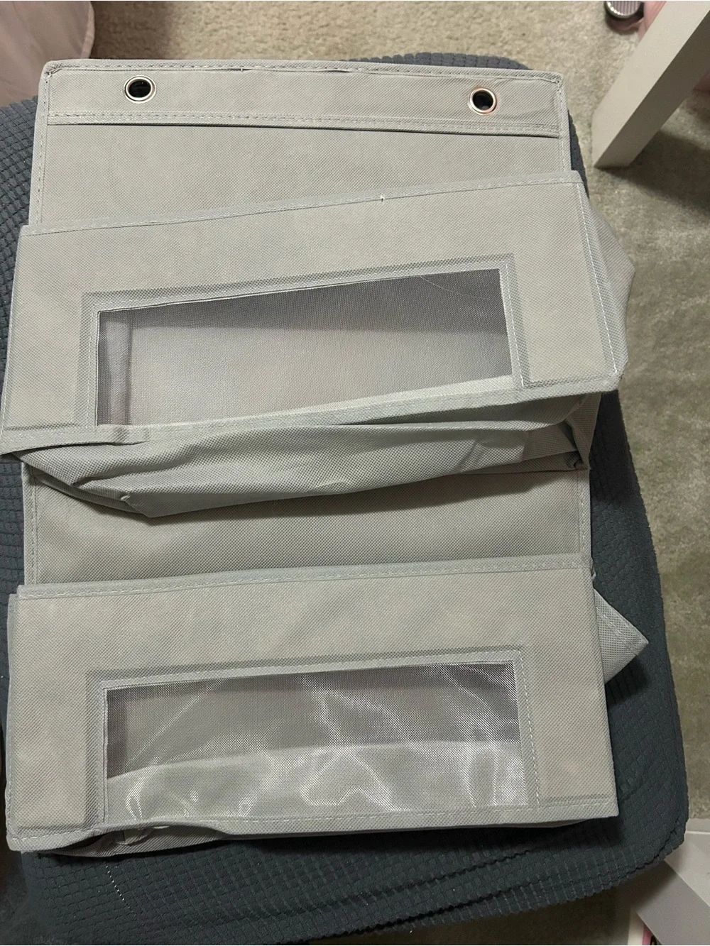 Gray Fabric Hanging Storage Organizer - Space-Saving Home Storage - Picture 3 of 4